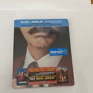 Blu-Ray + digital gf 2 -movie set Anchorman & Anchorman 2 movie new starring